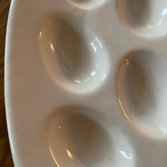 Large Vintage White Ceramic Deviled Egg Platter - Picture 4 of 7